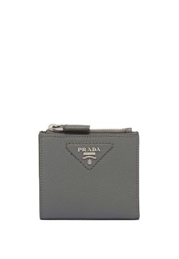 Prada Portafoglio con placca logo - Grigio