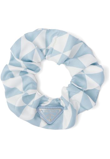 Prada logo-plaque hair scrunchie - Blu