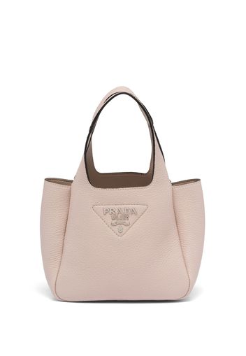 Prada Borsa tote con placca logo - Rosa