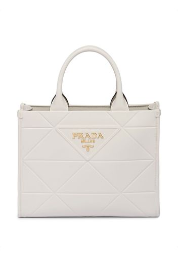 Prada Small leather Prada Symbole bag with topstitching - Bianco