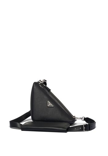 Prada triangle Saffiano-leather shoulder bag - Nero