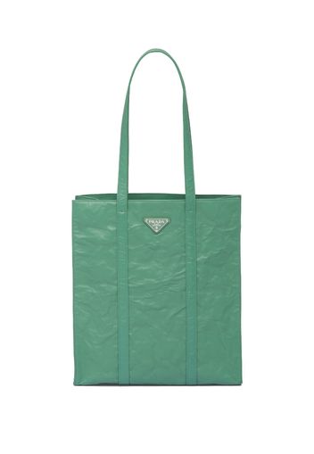 Prada small antique nappa leather tote - Verde