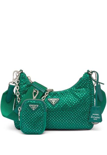 Prada Prada Re-Edition 2005 satin bag with crystals - Verde