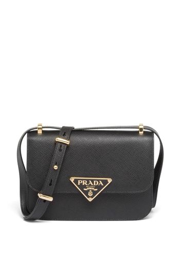 Prada Borsa a spalla Emblème in pelle - Nero