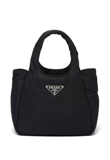 Prada logo-plaque tote bag - Nero