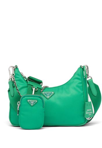 Prada logo-plaque shoulder bag - Verde