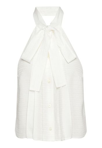 Prada crêpe de Chine jacquard top - Bianco