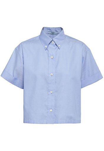 Prada cropped sort-sleeved shirt - Blu