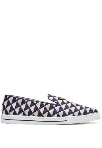 Prada Symbole triangle-logo loafers - F02Z7 Baltic Blue/Chalk White