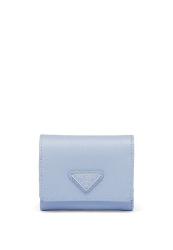 Prada triangle-logo Saffiano leather wallet - Blu
