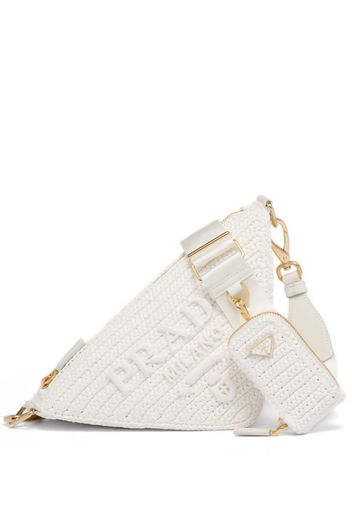 Prada Triangle crochet shoulder bag - Bianco