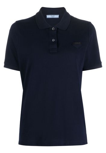 Prada logo patch polo shirt - Blu