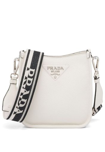 Prada mini logo-plaque shoulder bag - Bianco