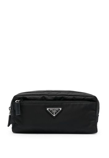 Prada Trousse da bagno Re-Nylon con applicazione - Nero