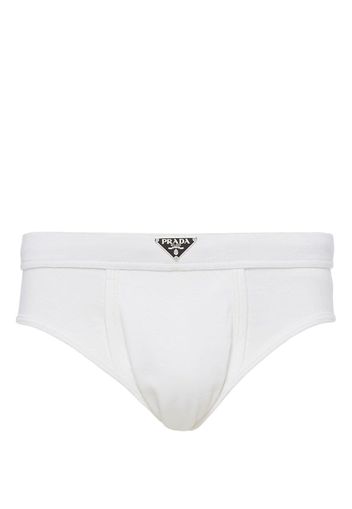 Prada Slip con logo - Bianco