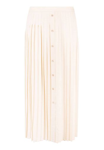 Prada logo-jacquard silk pleated skirt - Toni neutri