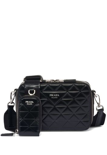 Prada Brique logo-print leather shoulder bag - Nero