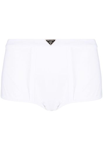 Prada Shorts con placca logo - Bianco