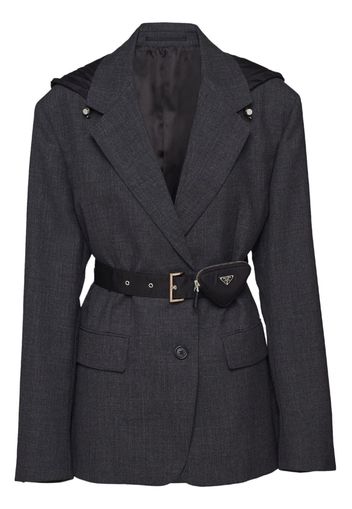 Prada belted single-breasted blazer - Grigio