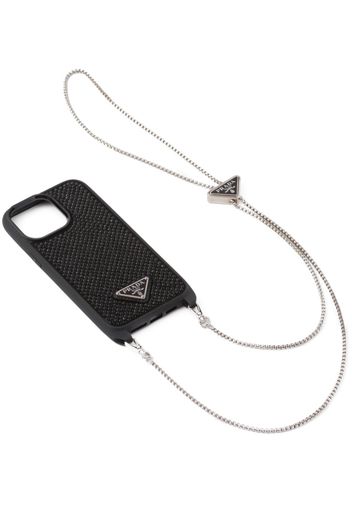 Prada crystal-embellished iPhone 14 Pro case - Nero