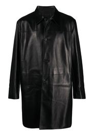 Prada single-breasted leather coat - Nero