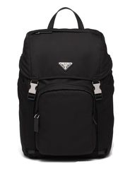 Prada logo-plaque multi-pocket backpack - Nero