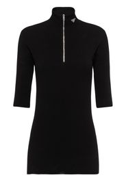 Prada logo-plaque zipped jumper - Nero