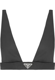 Prada Reggiseno con placca logo - Nero