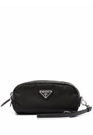 Prada logo-plaque wash bag - Nero