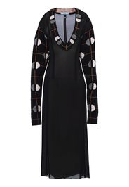 Prada Abito midi con dettaglio jacquard - Nero