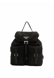 Prada logo-plaque backpack - Nero