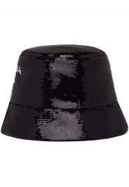 Prada Cappello bucket con paillettes - Nero