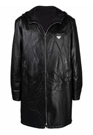 Prada zip-fastening leather coat - Nero