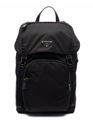 Prada triangle plaque backpack - Nero