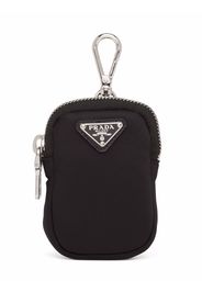 Prada logo-plaque zip-fastening pouch - Nero