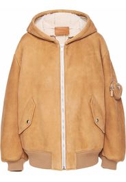 Prada zip-fastening hooded jacket - Toni neutri