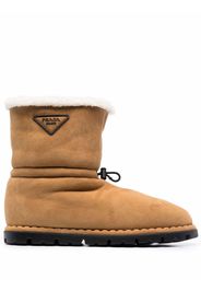 Prada shearling drawstring boots - Toni neutri