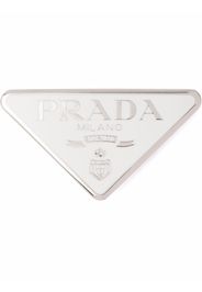 Prada Fermaglio con logo a triangolo - Bianco