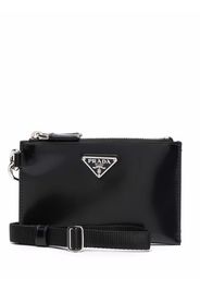 Prada logo plaque zip-up wallet - Nero