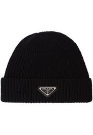 Prada triangle-logo beanie - Nero