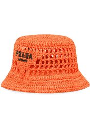 Prada Cappello bucket con ricamo - Arancione