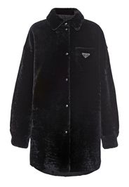 Prada Cappotto reversibile con logo - Nero