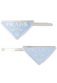 Prada Fermaglio con logo a triangolo - Blu