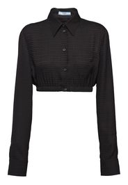Prada logo jacquard cropped button-down shirt - Nero