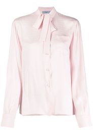Prada pussy-bow silk jacquard blouse - Rosa