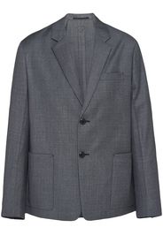 Prada logo-patch wool blazer - Grigio