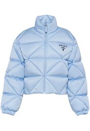 Prada quilted cropped down jacket - Blu