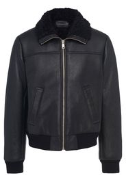 Prada shearling zip-up bomber jacket - Nero