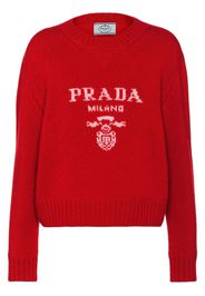 Prada intarsia-knit logo jumper - Rosso