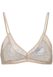 Prada rhinestone-embellished mesh bralette - Toni neutri